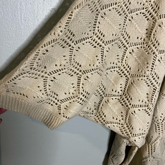 NWT Torrid Dolman Pointelle Ruana ivory knit cardigan - Picture 6 of 9